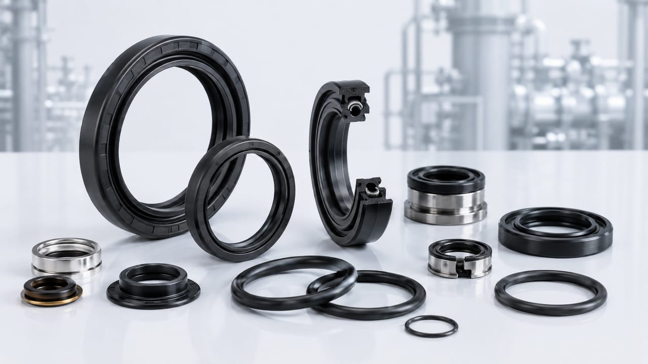 Wellendichtringe und O-Ringe aus Elastomer in unterschiedlichen Größen für industrielle Anwendungen